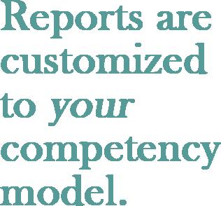 Customization options include: link to a competency model, validate a success profile, etc.