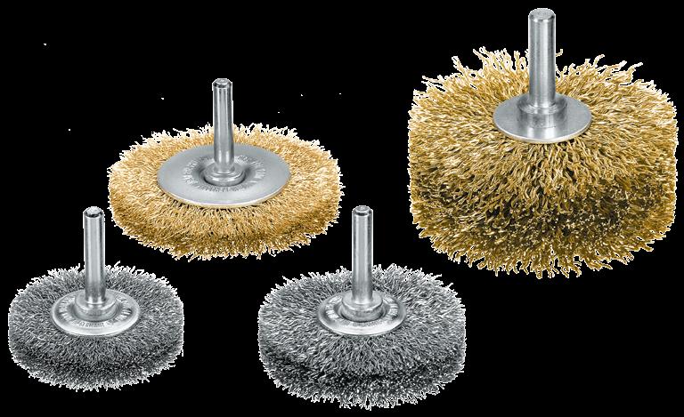 mm inch max. Art.-No. Art.-No. 80 / 5 8,000 8.70 8.80 * larger plates Wheel Brushes with Shank Ø 6 mm, Stainless Steel and Brass Wire D A H RPM Pack. ROF 0.0 0.008 ROF 0.0 0.0 RO 0.0 0.0 MES 0.0 0.008 mm inch mm inch mm inch max.