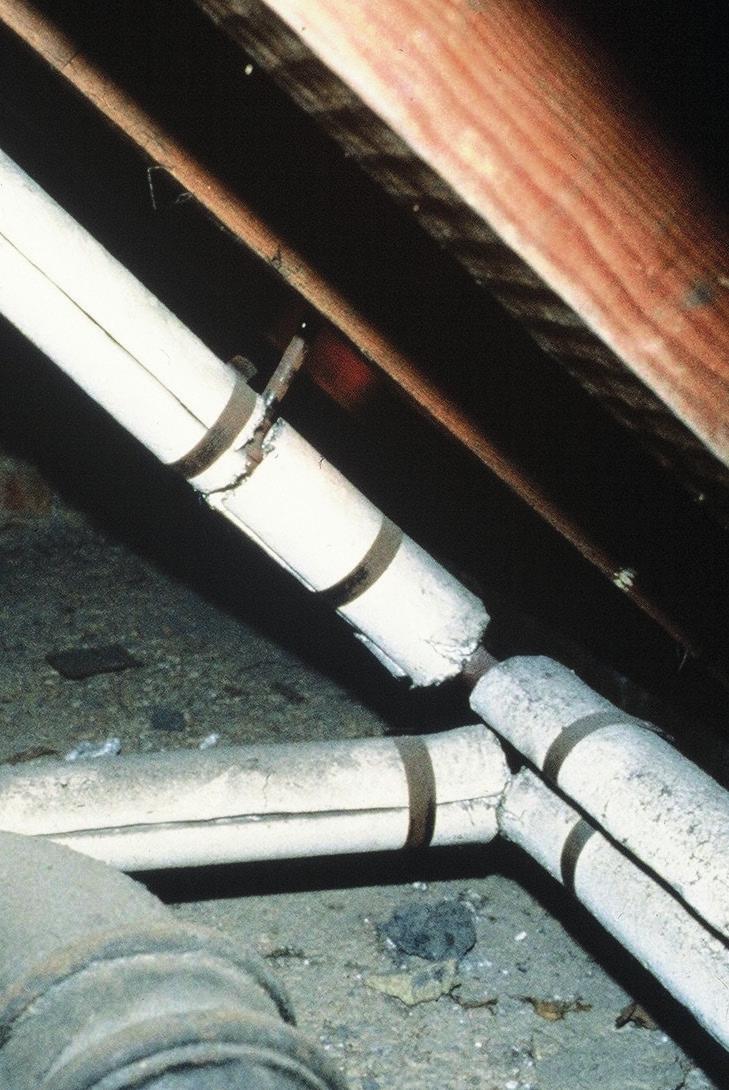 LAGGING ON PIPES Asbestos insulation found