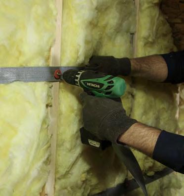 Install batt insulation in full contact with all sides of existing cavities without