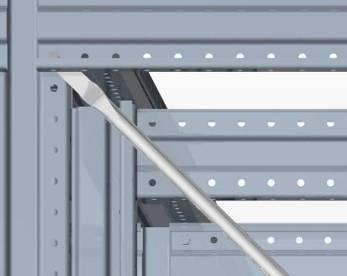The Colby Drive-In Rack System Additional Structural Components Plan & Spine Bracing Heavy duty galvanised pipe section bracing