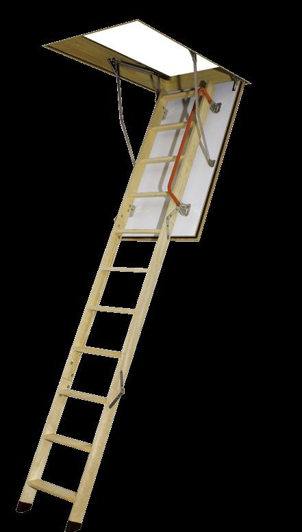 MANUFACTURER CERTIFIES WOODEN FOLDING ATTIC LADDER LWF FIRE RATED 6.3 R-value max 300 lbs TO ANSI CONFORMANCE 14.
