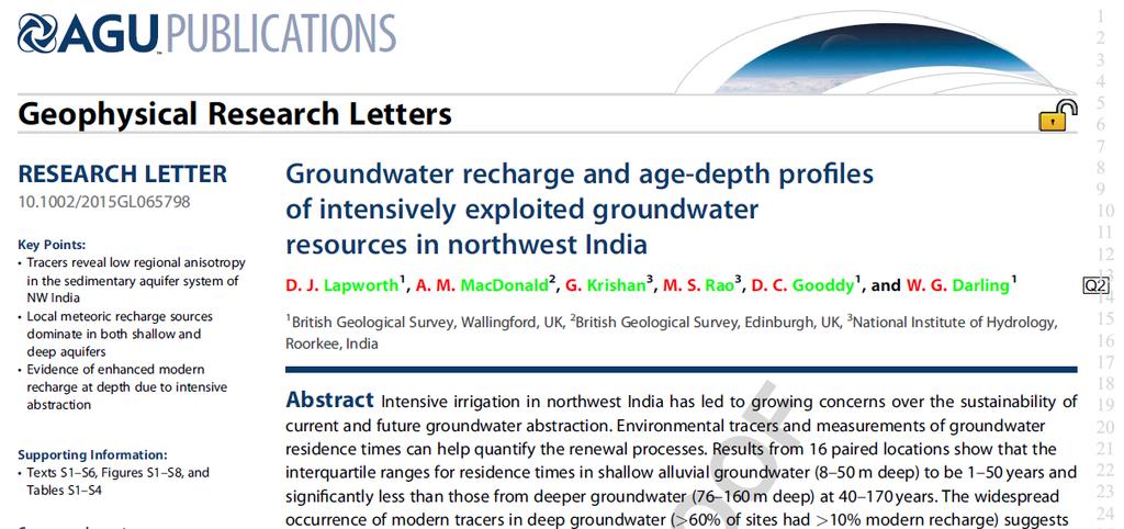 from shallow sources to depth (>150) mbgl induced by pumping The natural regional groundwater flow regime is highly perturbed due to pumping and the system can be considered highly isotropic under