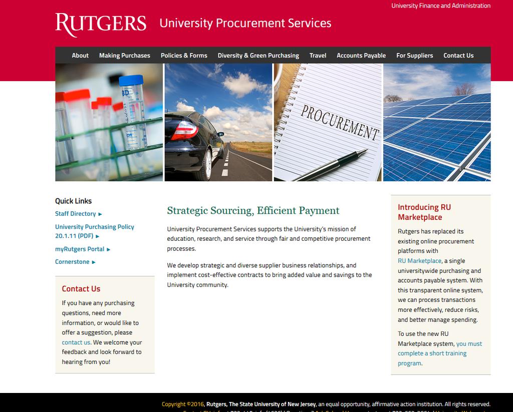 University Procurement Services Redesigned