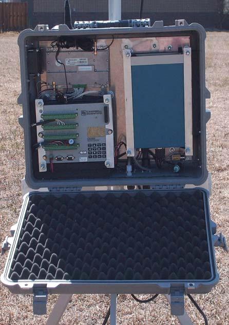 Campbell datalogger solar power control satellite modem auto zero function fan, inside