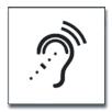 Symbols Assistive Listening Systems (ALS) or Symbol For Hearing Loss Closed Captioning Ramp
