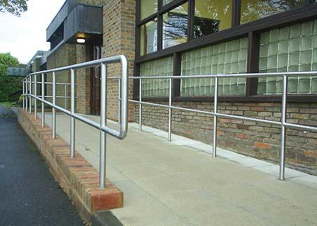 2.2 Ramps 2.2.3 Handrails and Guards 2.2.3.1 Handrails a. mount on both sides of ramp, at consistent height between 865 mm and 965 mm from top of ramp surface (Figure 8); b.