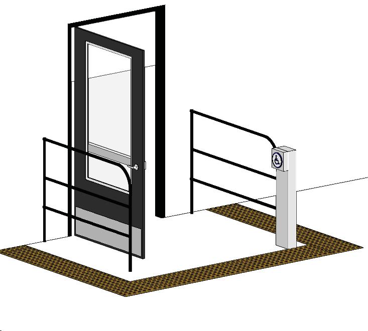 4.2 Doors and Doorways 4.2.10 Doors on Accessible Routes Where fire regulations permit, a door connecting two primary horizontal accessible routes should: a. provide a transparent glazed panel.