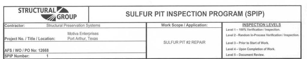 Sulfur Pit Repair Construction Environment Quality Is Job 1