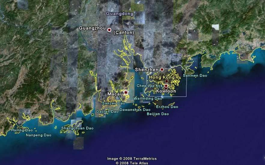 Example: Shenzen and Pearl River Delta 160 km MEOS AQ measurements: 160 km swath @ 5 km x 2 km