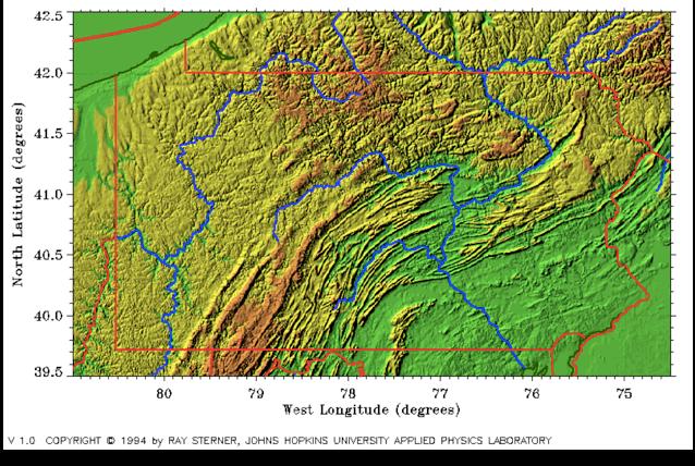 We (at PSU) are in the Chesapeake Bay watershed The Susquehanna River drains