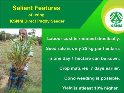 However in the same given condition, when cono weeder is used at least 3 times for every 10 days from the day of sowing, then yield would be at least 10%