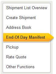 MANIFESTING - SHIPMENT DATA TO DHL Shipment data needs to be sent to DHL at the end of day before the courier pickup.