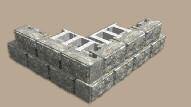 For walls requiring geogrid, see page 23. Whenever possible, begin your wall at the corner. Install a facing unit with the textured end facing out at the corner.