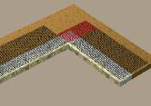 Never place geogrid directly on top of another layer of geogrid. EXAMPLE: Finished wall height is 6 ft. (1.8 m), divide by 4 which equals 1.5 ft. (.45 m).