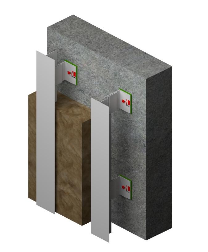 A4 NV1 Clip System Exterior Insulated Castinplace Concrete Wall Assembly with Vertical Subgirts Clip Detail ID Component Thickness Inches (mm) Conductivity Btu in / ft 2 hr F (W/m K) Nominal