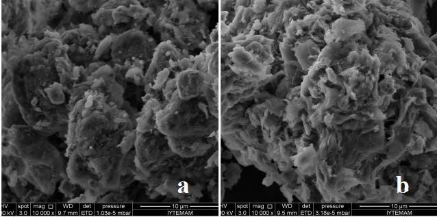 .1 g/ ml Figure 1. SEM images of (a) sepiolite, (b) SepAlFe8 catalyst calcined at 5 C. 3.2. Effect of catalyst dosage In order to investigate the effect of catalyst dosage on the MO elimination,.1 g,.