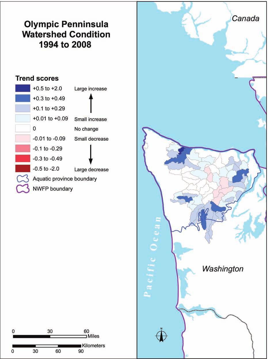 Northwest Forest Plan the First 15 Years (1994 2008): Watershed Condition Status and Trend Figure 65 Watershed