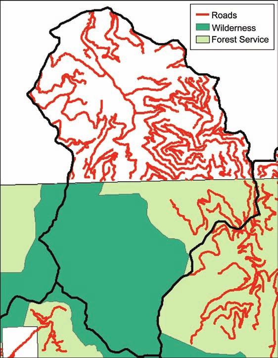 GENERAL TECHNICAL REPORT PNW-GTR-856 Figure 47 Federal lands in the headwaters of the Clearwater River watershed (Mount Baker-Snoqualmie National Forest) are within a wilderness.