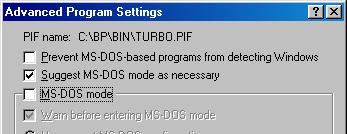 Từ MS-DOS: Đảm bảo rằng thƣ mục hiện hành đúng vị trí cài đặt (hoặc dùng lệnh PATH) Turbo Pascal. Ta đánh vào TURBO rồi Enter. - Từ Windows: Ta nên giả lập MS-DOS Mode cho tập tin TURBO.