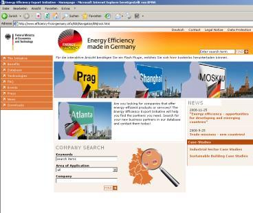 the Website www.efficiency-from-germany.
