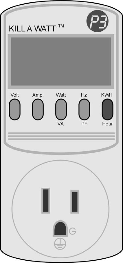 Kill A Watt TM Electricity Usage Monitor The Kill A Watt TM monitor allows users to measure and monitor the power consumption of any standard electrical device.