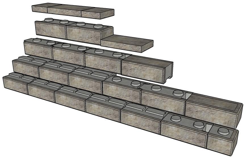 Fence Blocks on Top of Retaining Wall Blocks B C D E F G H I J K Retaining Wall Base Retaining Wall Middle Full Fence Base Flat End