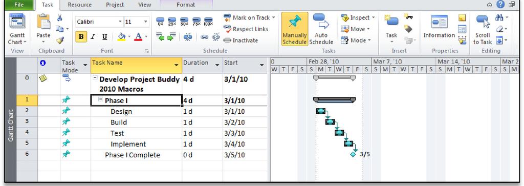 Module 04 For Auto Scheduled tasks, the Task Inspector tool reveals the reason for the current scheduled start date of any task.
