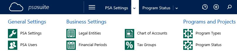 Exercise 2: Create program status 3.2 PROJECT & PROGRAM TYPES AND STATUS Scenario: You need to define your program status in the PSA Suite. 10. Proposal 20. Active 30. Completed 40. Closed 90.