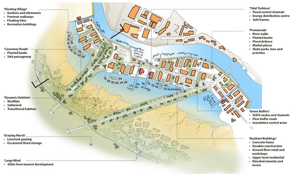 Figure 5.3 : Lower river catchment development BACA Architects 5.1.20 In Figure 5.