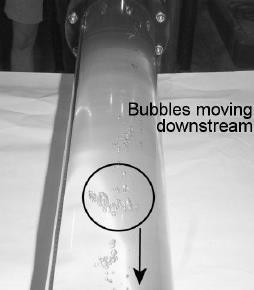 Dynamic Air Bubble/Pocket Behavior Small bubbles move with the