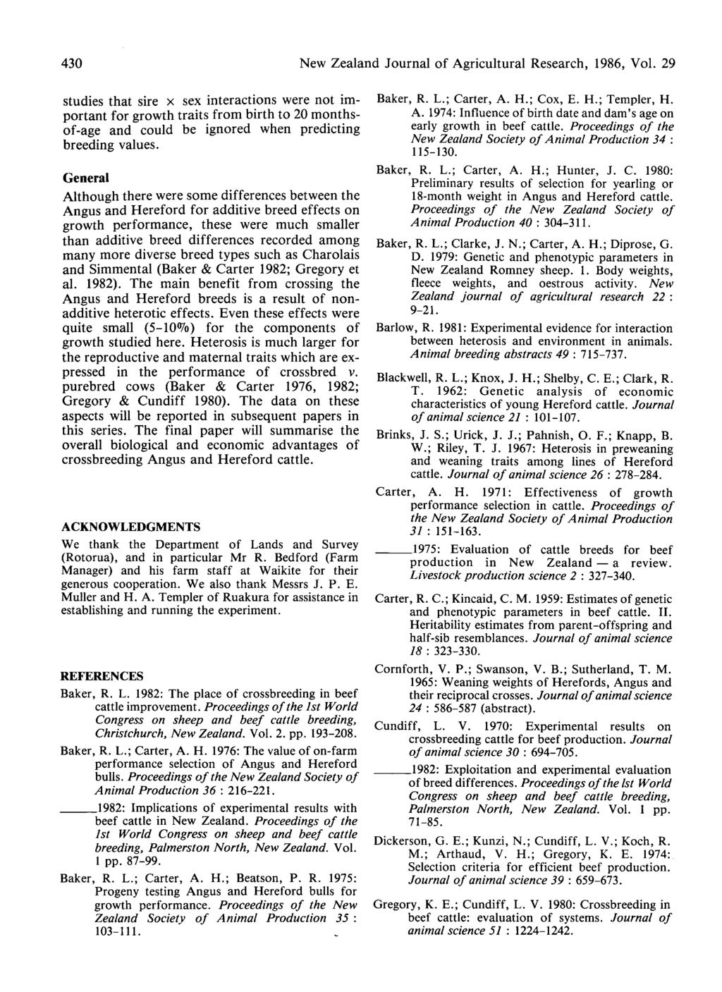 430 New Zealand Journal of Agricultural Research, 1986, Vol.