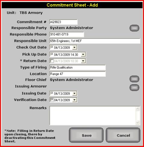 Sheet Equipment is added onto the Armory Commitment Sheet