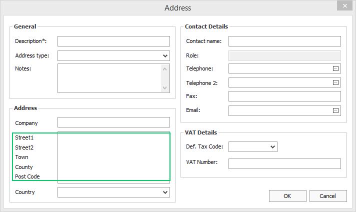 The default delivery address under "Addresses and Contacts", as set under the "Address