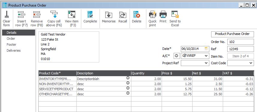 Payable Invoices When transferring Item Receipts from Manage to Sage 50 Accounts, the Manage PO Number will be used as the Sage 50 Accounts Order No.