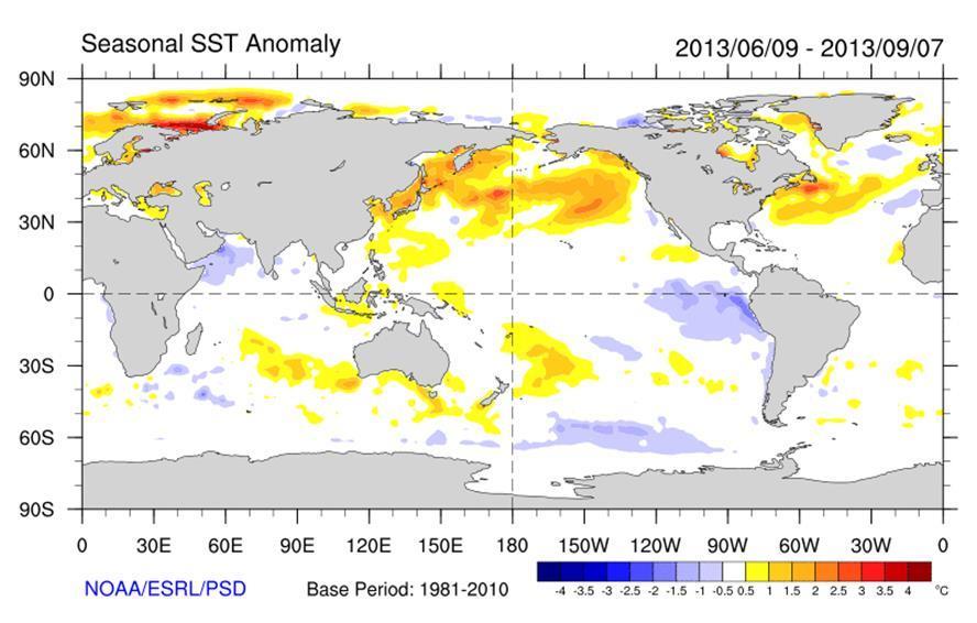 Climate Current Conditions: Sea Surface Temperature Neutral SSTs off East