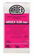 ARDEX ADHESIVES ARDEX OPTIMA A premium grade two part adhesive with exceptional bond. Its unique formula enables to be used over a number of difficult to adhere to surfaces.