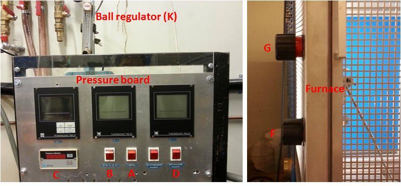 6. Position the pyro-spectrometer. Use the LASER ON / OFF function on the software for aiming. You can see the aim of the laser through the mirror, which is placed on the top of the furnace.
