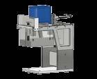 The housing measures 800 x 2000 x 800 mm (W x H x D), the processing head takes up a space of 400 x