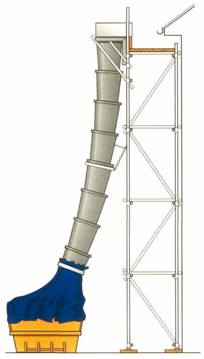 Figure 11.7: Waste chutes make waste handling easier and safer. Materials should not be hoisted over the public.