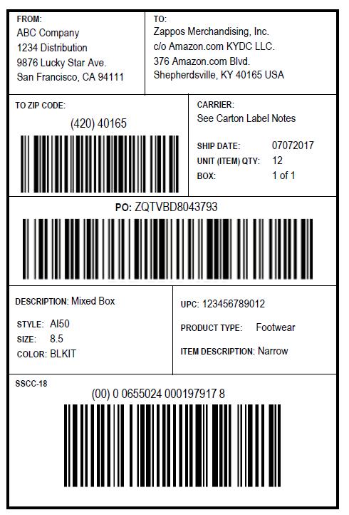 STANDARD GS1-128 x high Barcode requirements: Symbology Code= GS1-128 X Dimension = 15-20 MLS