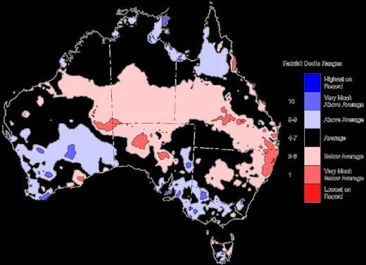 Widespread August Rains Very Timely Australian rain deciles, August 2017 Source: BOM, Rabobank 2017 August bought some welcome rains to much of Australia s productive regions, including Western