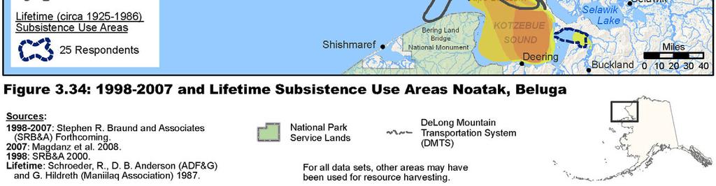 33 1998 2007 and Lifetime Subsistence Use Areas Kivalina,
