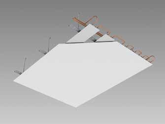 Plafotherm GK HEKDA Heated and Chilled Plasterboard Ceiling, suspension channel as primary grid and heating/cooling technology as secondary grid The HEKDA profile fuses with