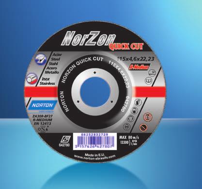 54 WHEELS FOR ANGLE GRINDERS Norton s wide range of cutting wheels for angle grinders provide high value and high performance industrial solutions.
