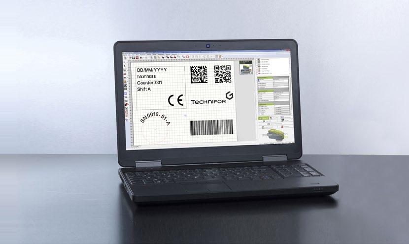 4. CHOOSE YOUR SOFTWARE LASERTRACE All coding formats: Datamatrix, barcodes, QR codes, UID, GS1, etc Serialization tools: