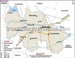 BokaroDistrict The District Bokaro of the Jharkhand Statewascreatedintheyear1991by carvingoutonesubdivisionconsisting of two blocks from Dhanbad District andsixblocksfromgiridihdistrict.