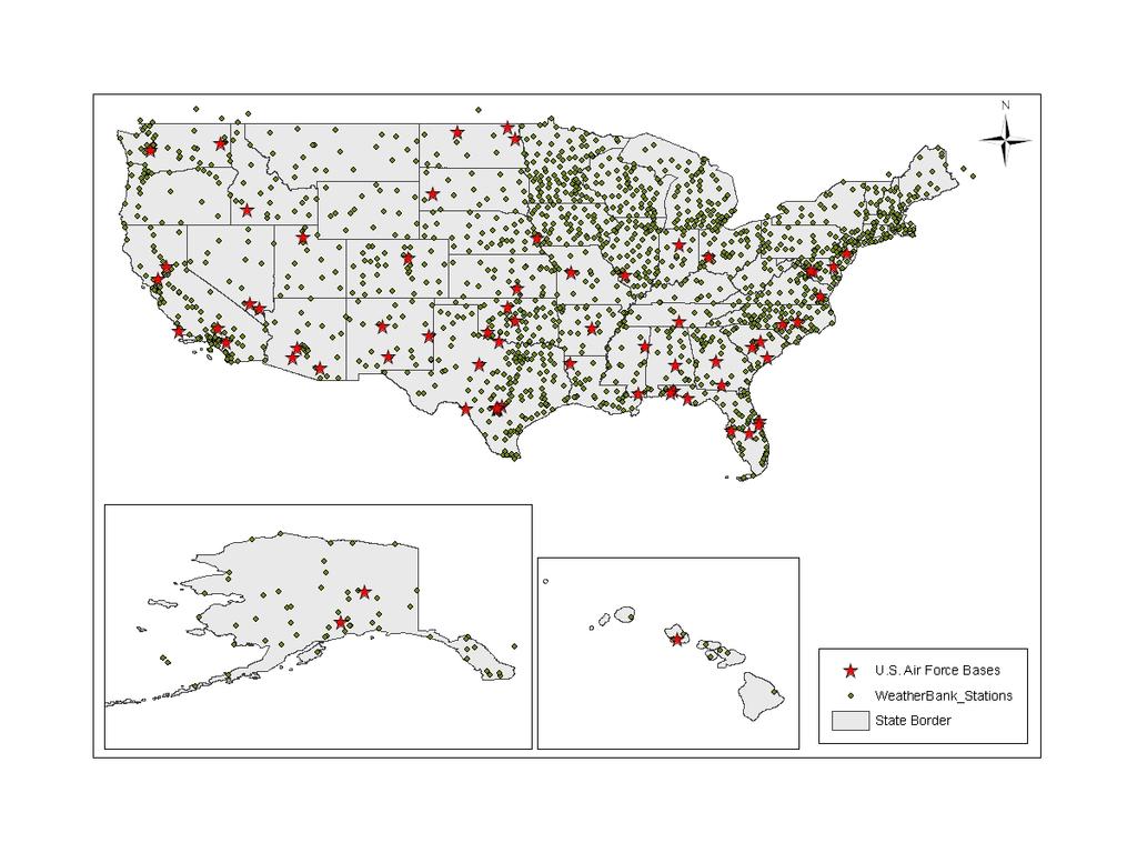 observation sites scattered across the U.S.