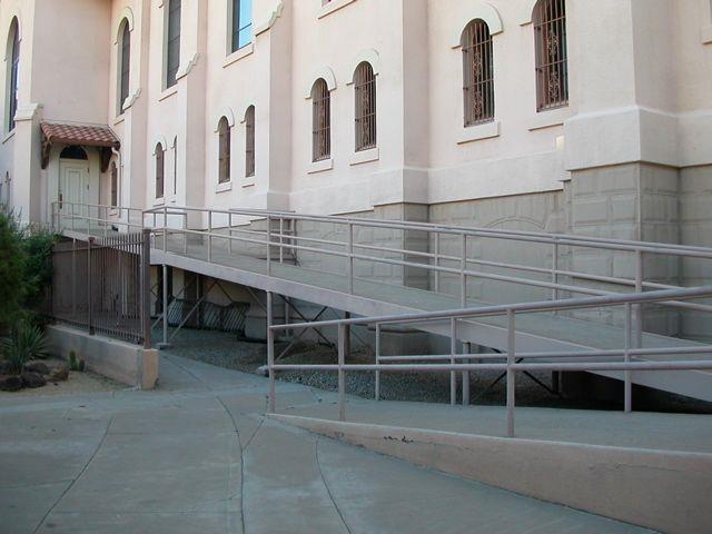 surface 49 ramp with handrail only.