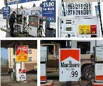 20. Any sign attached to gas pumps or gas pump islands that can be read from off the property. 23.